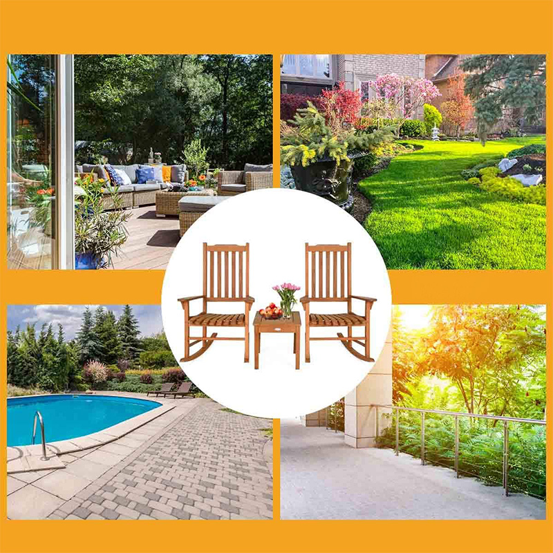 Комплект из 3 стульев-качалок из тополя с журнальным столиком 2 деревянных стула для переговоров