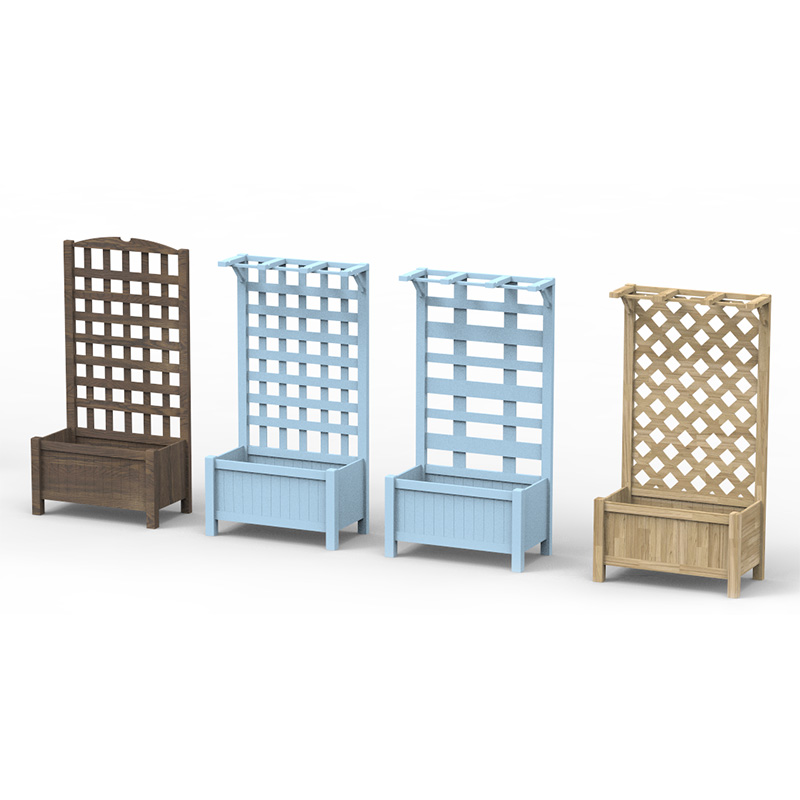 Приподнятая садовая кровать 23,5 x 11,5 x 49,25 дюймов со спинкой из шпалерной доски и прочным деревянным дизайном и материалами