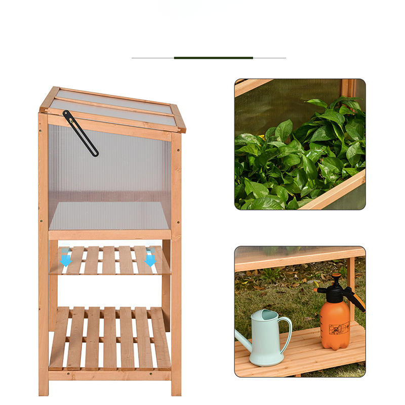 36 'x 20' x 41 'Парниковый ящик для защиты растений в горшках на открытом воздухе с открывающимся верхом, деревянная холодная рама оранжевого цвета