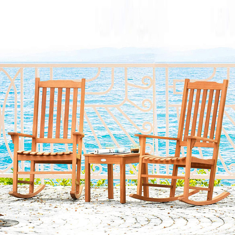 Комплект из 3 стульев-качалок из тополя с журнальным столиком 2 деревянных стула для переговоров