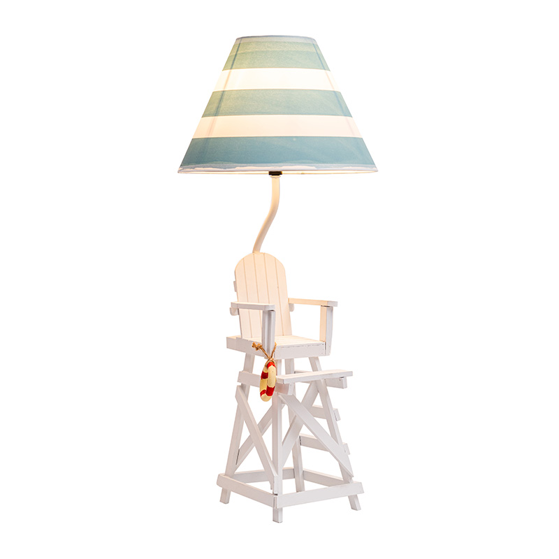 Настольная лампа в прибрежном стиле, античная синяя со льдом