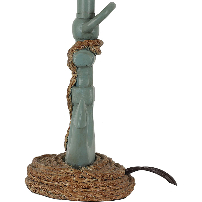 Настольная лампа в прибрежном стиле, античная синяя со льдом