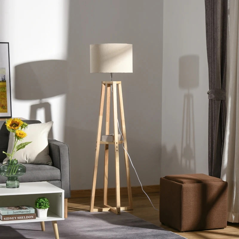 Современный напольный светильник для спальни с барабанным абажуром, ножным педальным переключателем