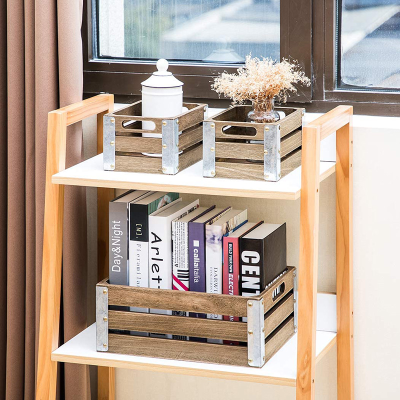 Деревянный ящик для организации и хранения, 3 шт., коричневый