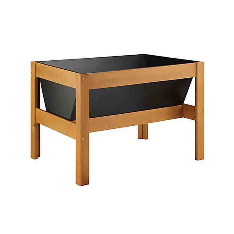 Деревянная приподнятая садовая грядка размером 47 x 23 x 35 дюймов с просторной зоной для посадки, полкой для хранения и универсальным использованием