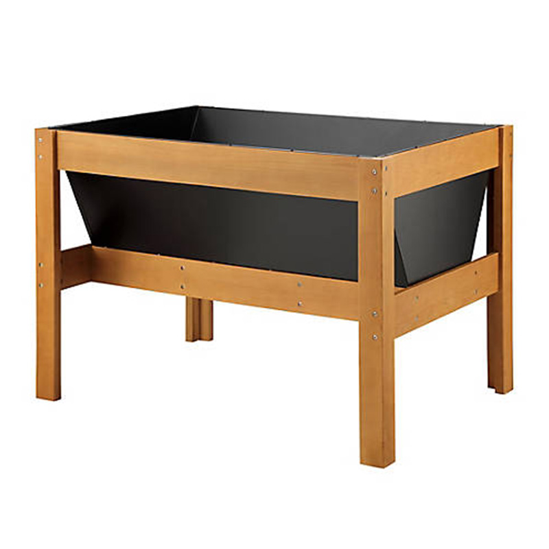 Деревянная приподнятая садовая грядка размером 47 x 23 x 35 дюймов с просторной зоной для посадки, полкой для хранения и универсальным использованием