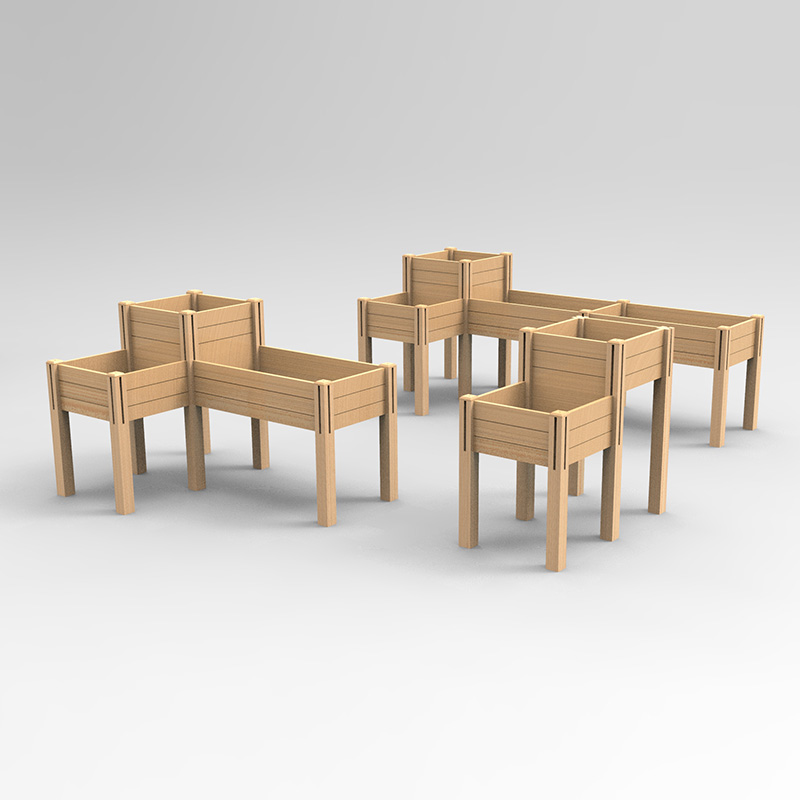 3-х уровневая приподнятая садовая грядка с полкой для хранения, комплект приподнятого деревянного ящика для цветов