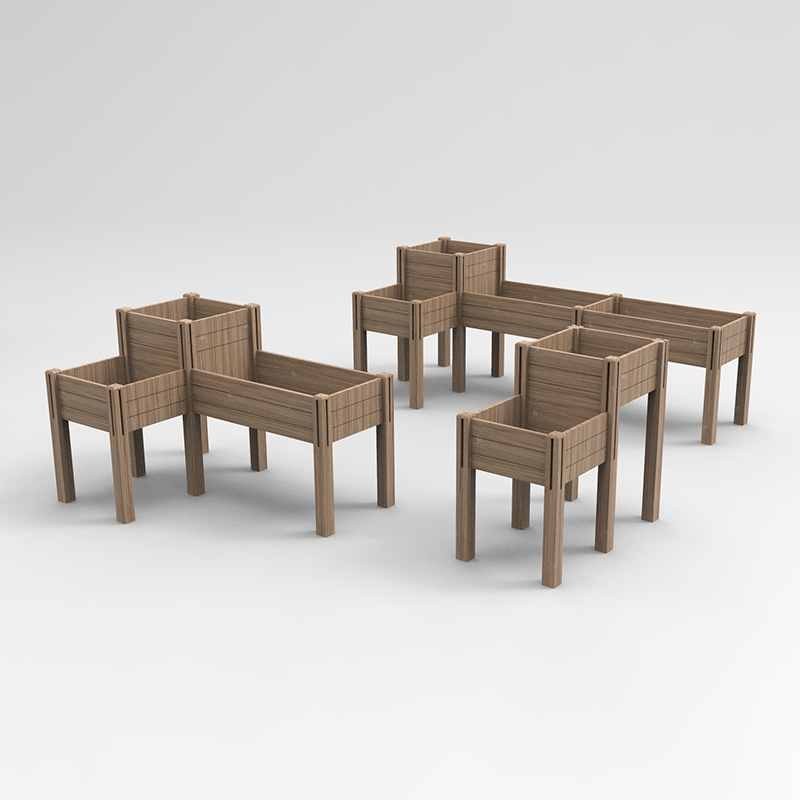 3-х уровневая приподнятая садовая грядка с полкой для хранения, комплект приподнятого деревянного ящика для цветов