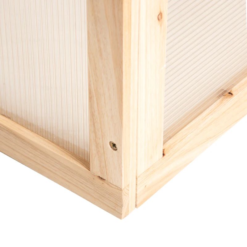 Комплект приподнятой садовой клумбы с теплицей, деревянная кашпо с холодной рамой, натуральный цвет