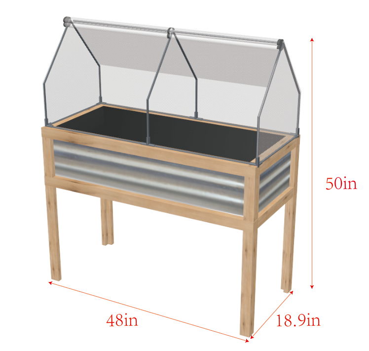 36 'x 20' x 41 'Парниковый ящик для защиты растений в горшках на открытом воздухе с открывающимся верхом, деревянная холодная рама оранжевого цвета