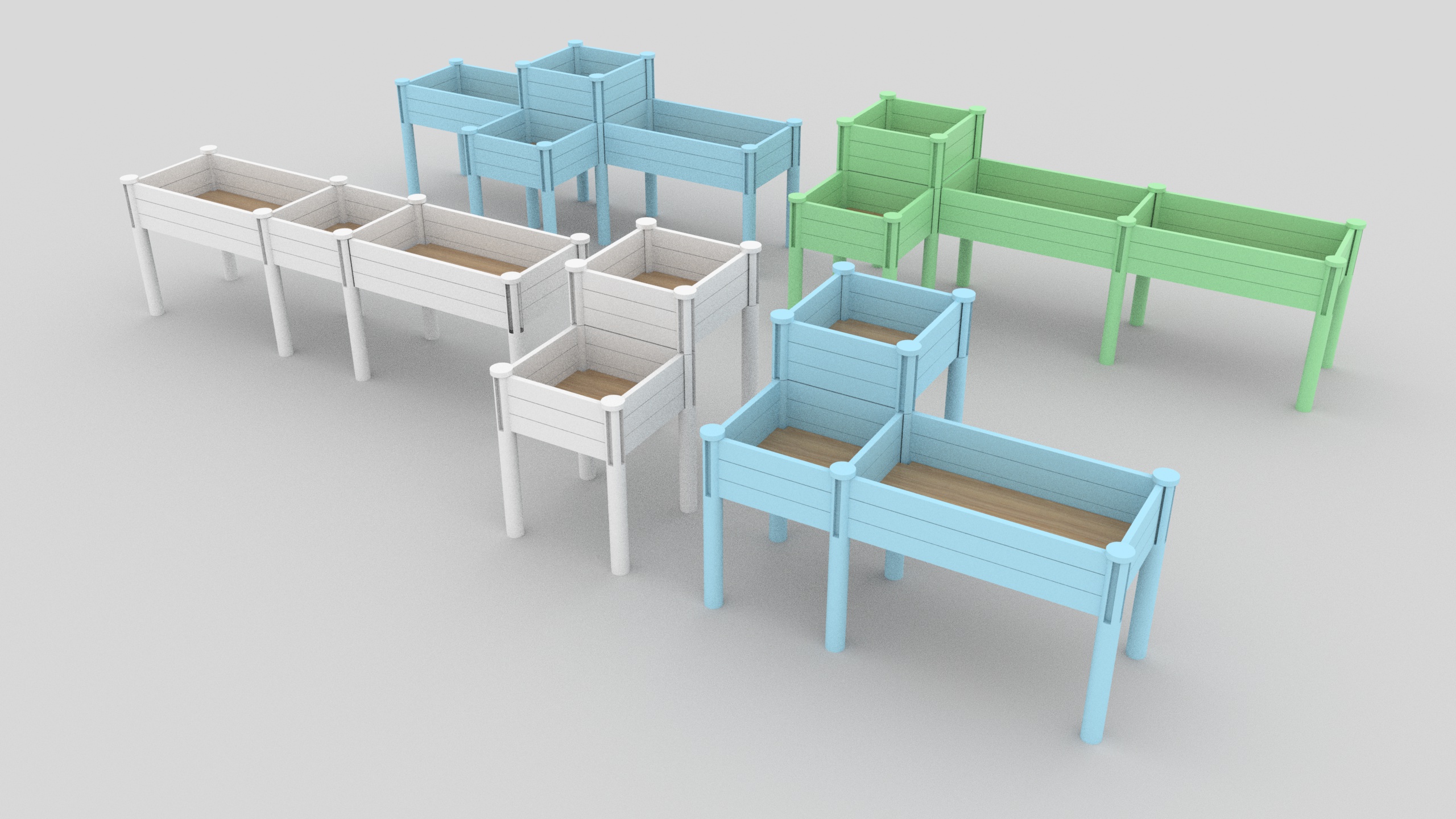 3-х уровневая приподнятая садовая грядка с полкой для хранения, комплект приподнятого деревянного ящика для цветов